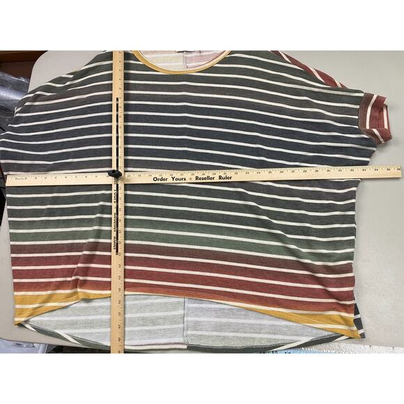 Andree by Unit Sweater Womens Large Striped Dolman Sleeve Boxy Oversized Soft - Picture 6 of 11